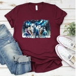 meute loups impression dtf flex textile t-shirt homme femme enfant animal déco