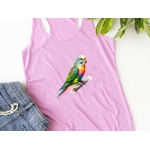 Perruche couleurs impression dtf flex textile t-shirt débardeur top femme homme enfant oiseau