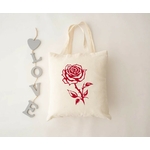 Rose feuilles motif thermocollant flex textile sac shopping toile soldes fleur