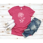 Rose feuilles motif thermocollant flex textile t-shirt solde femme homme fleur