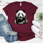 Panda pose Impression DTF Flex textile t-shirt adorable cute femme homme