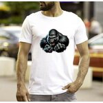 gorille poings impression dtf flex textile singe force énervé t-shirt homme femme enfant