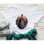 guitare roses impression dtf flex textile t-shirt homme femme enfant