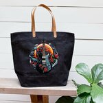 guitare roses impression dtf flex textile sac shopping plage tissu toiole courses
