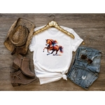 cheval galop impression DTF flex Textile t-shirt femme homme enfant étalon jument poulain poney