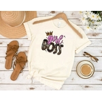 Girl Boss impression DTF flex textile t-shirt femme fashion mode marque