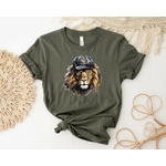 Lion casquette impression dtf flex textile t-shirt femme homme lionne animal sauvage