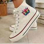 Papillon Fleurs Impression DTF flex textile chaussures basket femme homme enfant couleurs arc en ciel rainbow butterfly