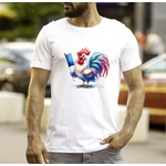 coq drapeau france impression dtf flex textile français sac sport jeux olympique euro coupe du monde t-shirt homme femme enfant