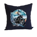 moto plage impression dtf flex textile coussion oreiller mer vacances couher soleil
