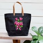 bouquet roses perles impression dtf flex textile sac shopping sport plage fleurs floral
