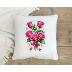bouquet roses perles impression dtf flex textile coussin oreiller fleurs floral