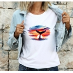 baleine couché de soleil impression dtf flex textile tshirt homme femme enfant queue nageoire mer océan