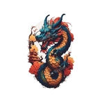 dragon fleurs impression dtf flex textile
