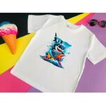 requin étoiles mer impression dtf flex textile t-shirt homme femme enfant mer vacances plage poisson