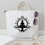 zen arbre yoga motif thermocollant flex textile t-shirt femme homme enfant méditation sac shopping plage sport