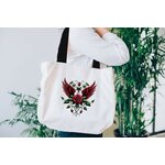 Ailes Fleurs impression dtf flex textile sac shopping plage roses feuilles bouquet