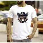 Lion lunettes chapeau impression dtf flex textile t-shirt homme femme enfant animal