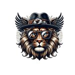 Lion lunettes chapeau impression dtf flex textile