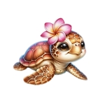 tortue fleur impression dtf flex textile
