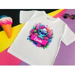 stitch prénom impression dtf flex textile t-shirt enfant femme homme dessin animé disney