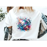 Boule Facettes Musique transfert thermocollant flex textile t-shirt femme enfant homme sac shopping plage sport
