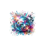 Boule Facettes Musique transfert thermocollant flex textile