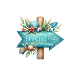 panneau bois beach life impression dtf transfert thermocollant flex textile