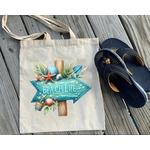 panneau bois beach life impression dtf transfert thermocollant flex textile sac shopping sport  mer océan plage