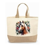Cheval Lys impression dtf transfert thermocollant flex textile sac shopping plage sport fleurs
