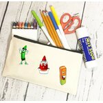 Lot école transfert thermocollant flex textile trousse sac cartable stylo cahier régle crayons