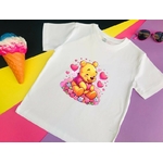 winnie coeurs fleurs transfert thermocollant t-shirt femme enfant homme bébé ourson the pooh