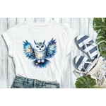 hibou étoiles transfert thermocollant flex textile t-shirt femme enfant homme bébé
