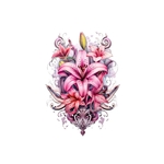 bouquet lys fleurs transfert thermocollant flex textile
