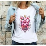 bouquet lys fleurs transfert thermocollant flex textile t-shirt femme homme enfant bébé