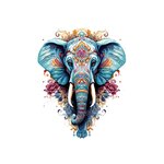 éléphant fleurs ornements transfert thermocollant flex textile