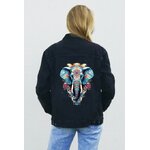 éléphant fleurs ornements transfert thermocollant flex textile sac shopping plage sport animal veste jean homme femme enfant