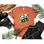 Pandas Bambous Transfert thermocollant flex textile t-shirt homme femme enfant animal mignon
