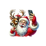 Père Noël Selfie transfert thermocollant flex textile