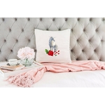 Licorne Blanche Fleur transfert thermocollant coussin oreiller prêt à poser