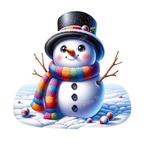 Bonhomme de Neige Transfert Thermocollant Flex Textile