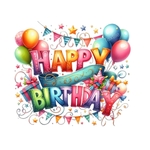 happy birthday ballons transfert thermocollant impression dtf flex textile