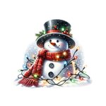 Bonhomme Neige Lumières transfert thermocollant impression dtf flex textile