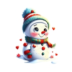 bonhomme neige coeurs transfert thermocollant impression dtf flex textile