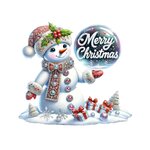 bonhomme neige boule merry christmas transfert thermocollant impression dtf flex textile