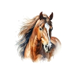 tête cheval marron transfert thermocollant impression dtf flex textile