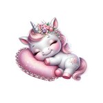 Licorne dort coussin transfert thermocollant impression dtf flex textile