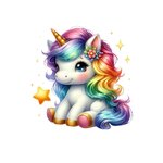 licorne rainbow étoiles transfert thermocollant impression dtf flex textile