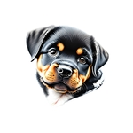 Tête bébé rottweiler transfert thermocollant impression dtf flex textile