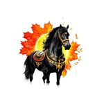 cheval noir médiéval transfert thermocollant impression dtf flex textile